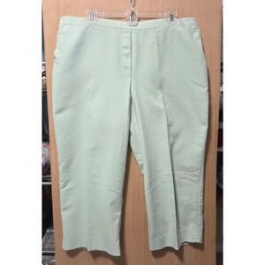 Alfred Dunner Sz 16 Women's Capri Pants Elastic Waist‎ Pale Green Casual
